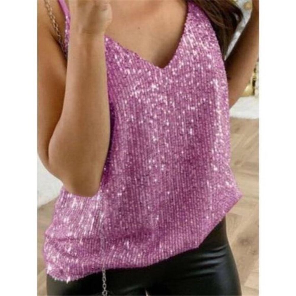 Sequin V-Neck Cami